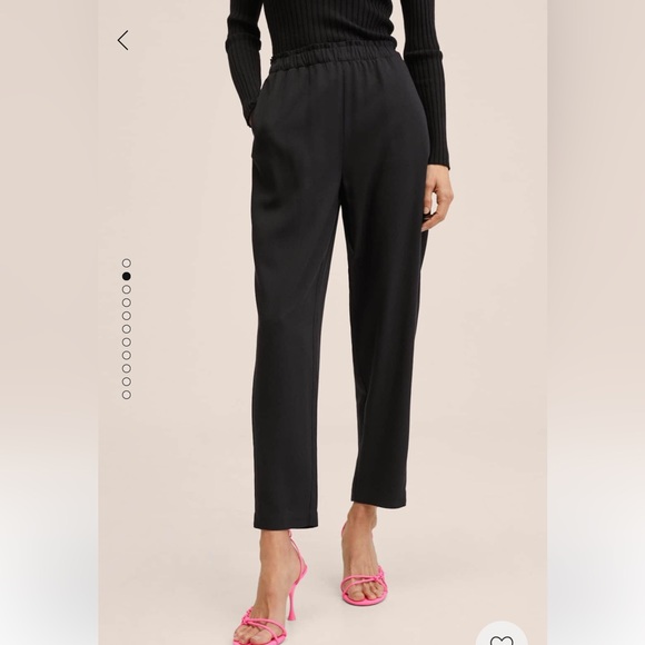 Elastic waist crop trousers - Picture 2 of 6